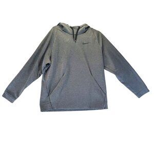 Nike Shirt Mens Large Gray Hoodie Dri-Fit Pullover Fleece Lined Athletic Wear